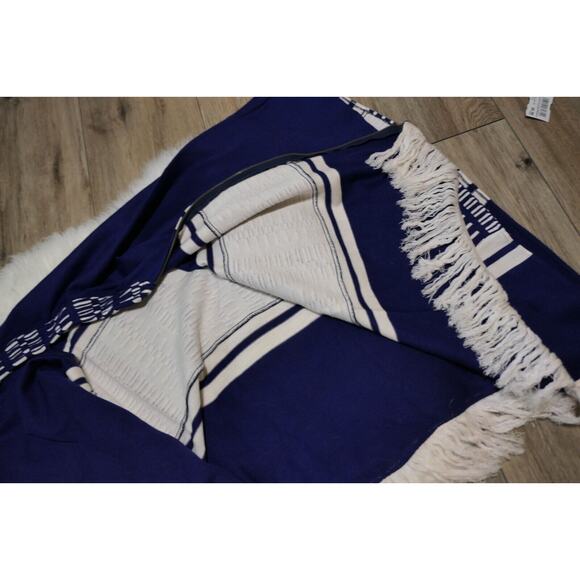 VINTAGE King of the Ponchos Country Place Women Zipper Poncho Cape Fringe Sz 12 - Picture 16 of 16